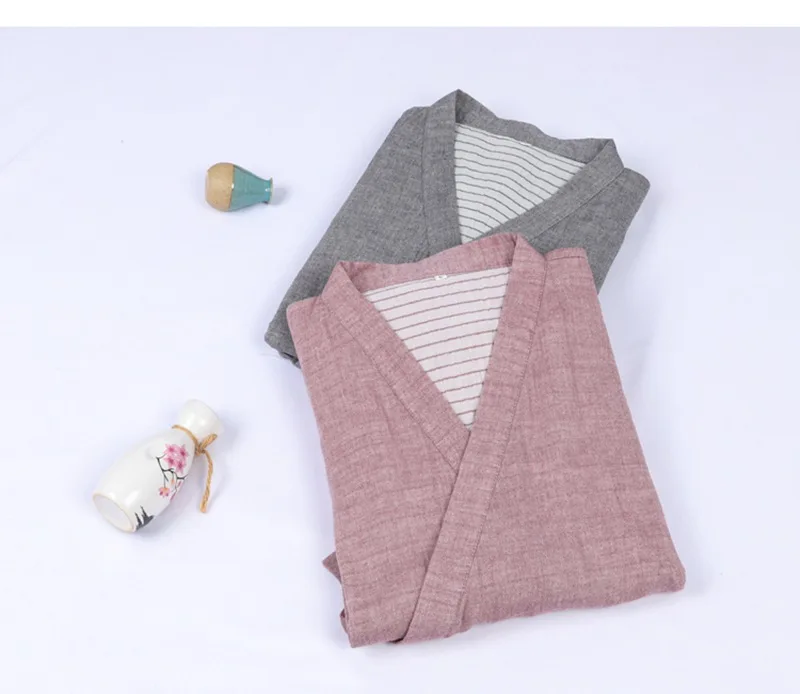 

Японский Стиль традиционные мягкие хлопковые льняные свободные халат пижама кимоно длинный халат, одежда для сна в винтажном этническом стиле; Домашняя одежда