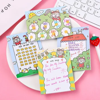 

Kawaii Cartoon Self-adhesive Notes Memo Pad Cute Loose Leaf Sticky Notes Student Notepad Office School Stationery Supplies 02210