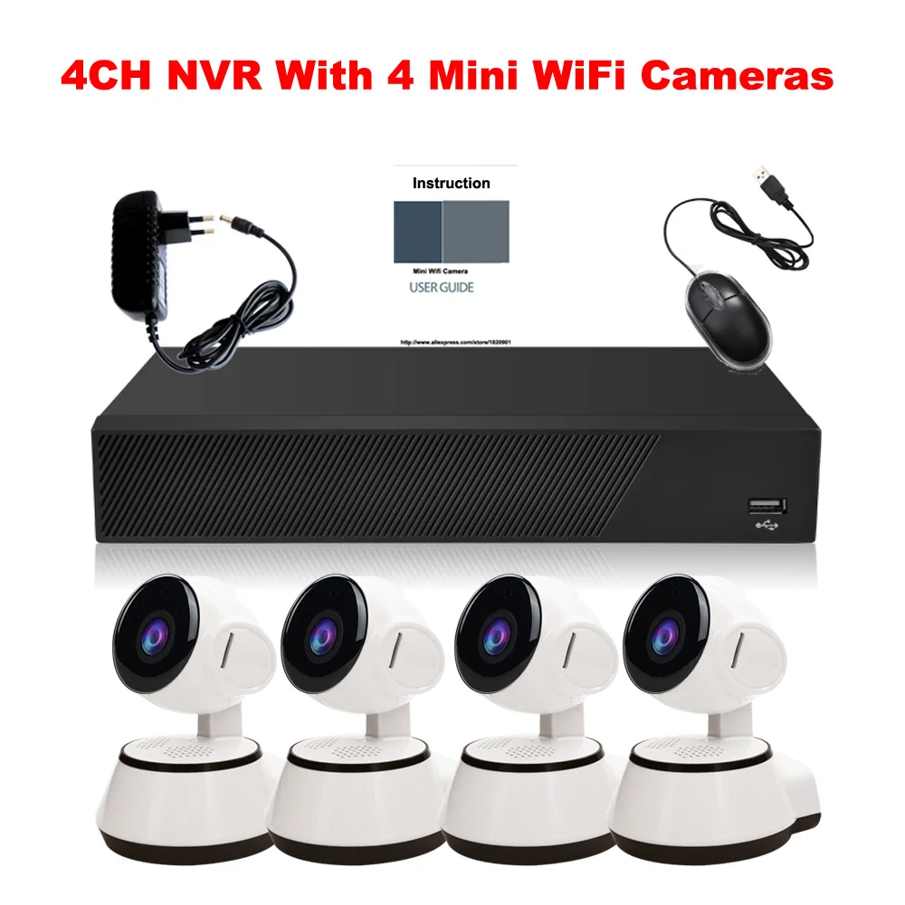 HD Home WiFi Camera Kit with NVR Security Camera Wireless IP Video Surveillance Camera System
