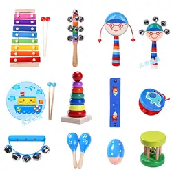 Набор инструментов orff, набор детских игрушек, набор музыкальных инструментов, Деревянный Музыкальный Раннее образовательное обучение
