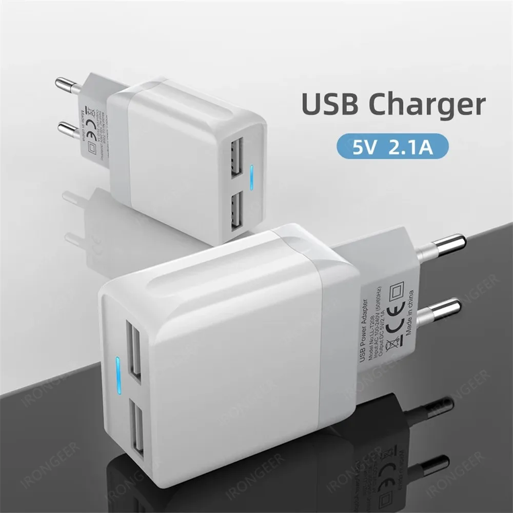 

2 Ports USB Wall Charger LED Lighting Fast Charging For iPhone 11 Samsung Xiaomi Redmi Tablet Mobile Phones Accessories Adapter
