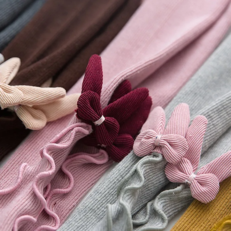 Baby Cute Leggings Lovely Newest Baby Girls Leggings Kids Bow-knot Elastic Long Trousers Fit For 0-6Y Girl Pants