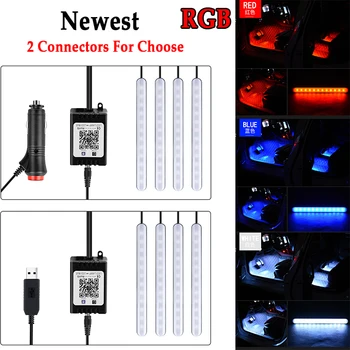 

1 Set Car LED Strip Light Auto Atmosphere Lights APP Control RGB Car Interior Lights Foot Lamp Ambient Light Car Pathway Lamps