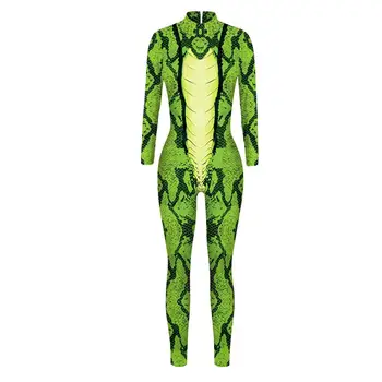 

1pc Halloween Cosplay Tight Long Sleeve Jumpsuit Halloween Costume Cosplay Body Suit Halloween Stage Performance Jumpsuit