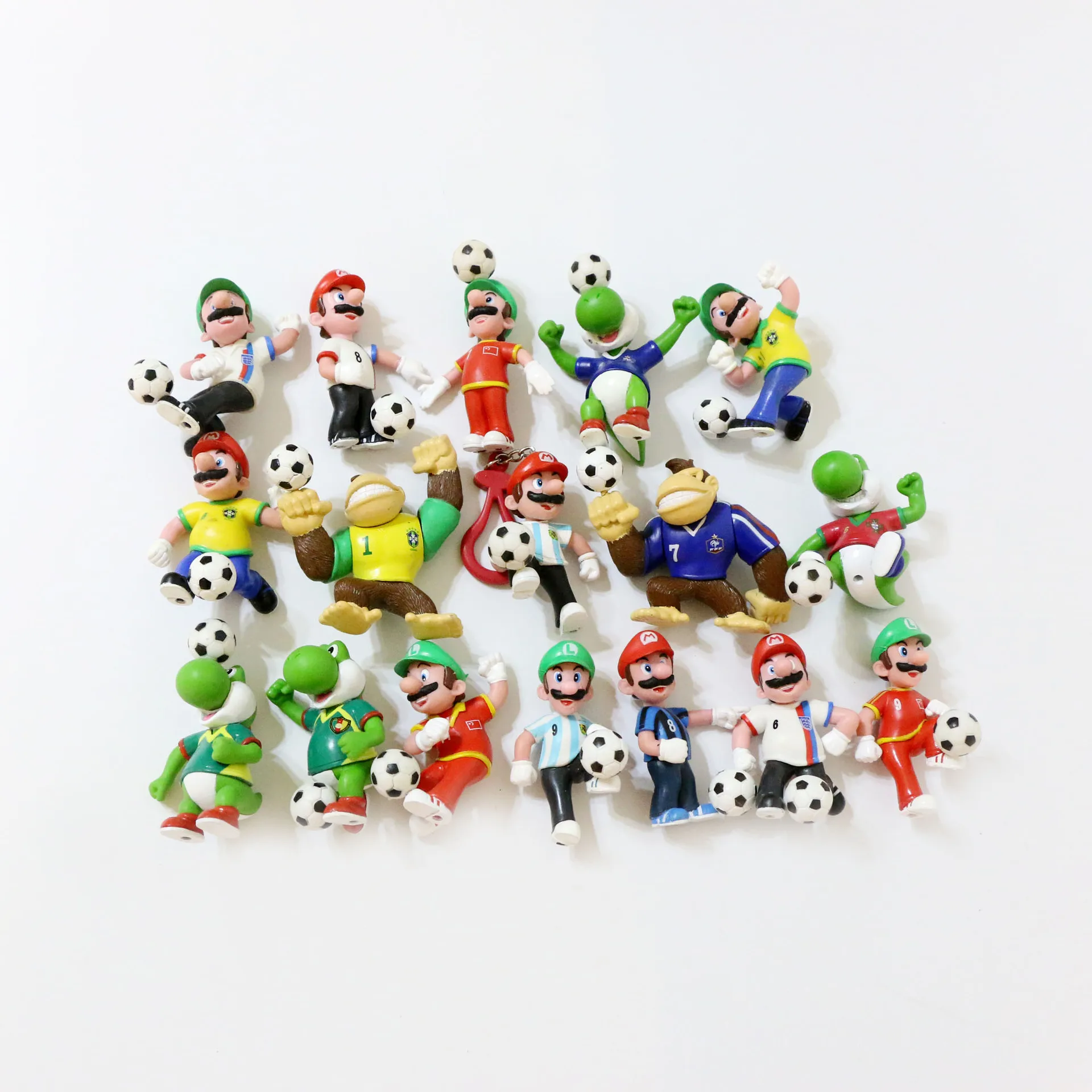 

10pcs/set Super Mario football team PVC Action Figures Toy Model Toys