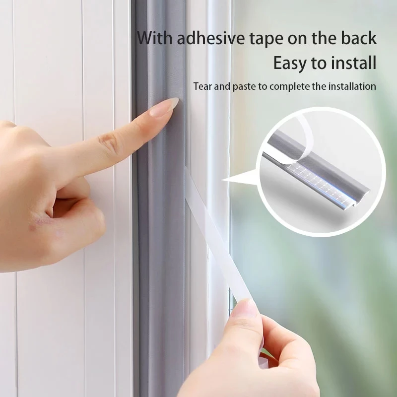 Weather Stripping Door Seal Strip,Self-Adhesive Rubber Soundproof Door Weatherstripping for Door Frame Window Insulation Large Gap, Gray