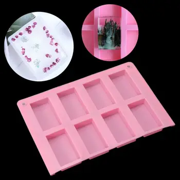 

8 Cavities Rectangle Cuboid Silicone Mold Soap Dried Flower Resin Mold DIY Tools