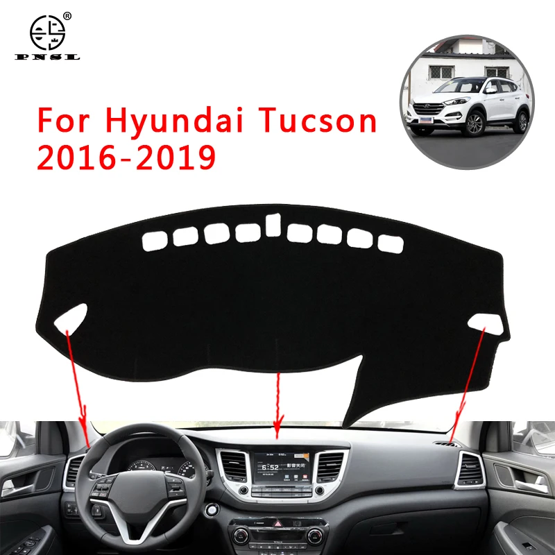 PNSL Car Dashboard Cover Dash Mat Pad Carpet For Hyundai Tucson 2016 2017 2018 2019 anti - slip uv Dust proof | Автомобили и