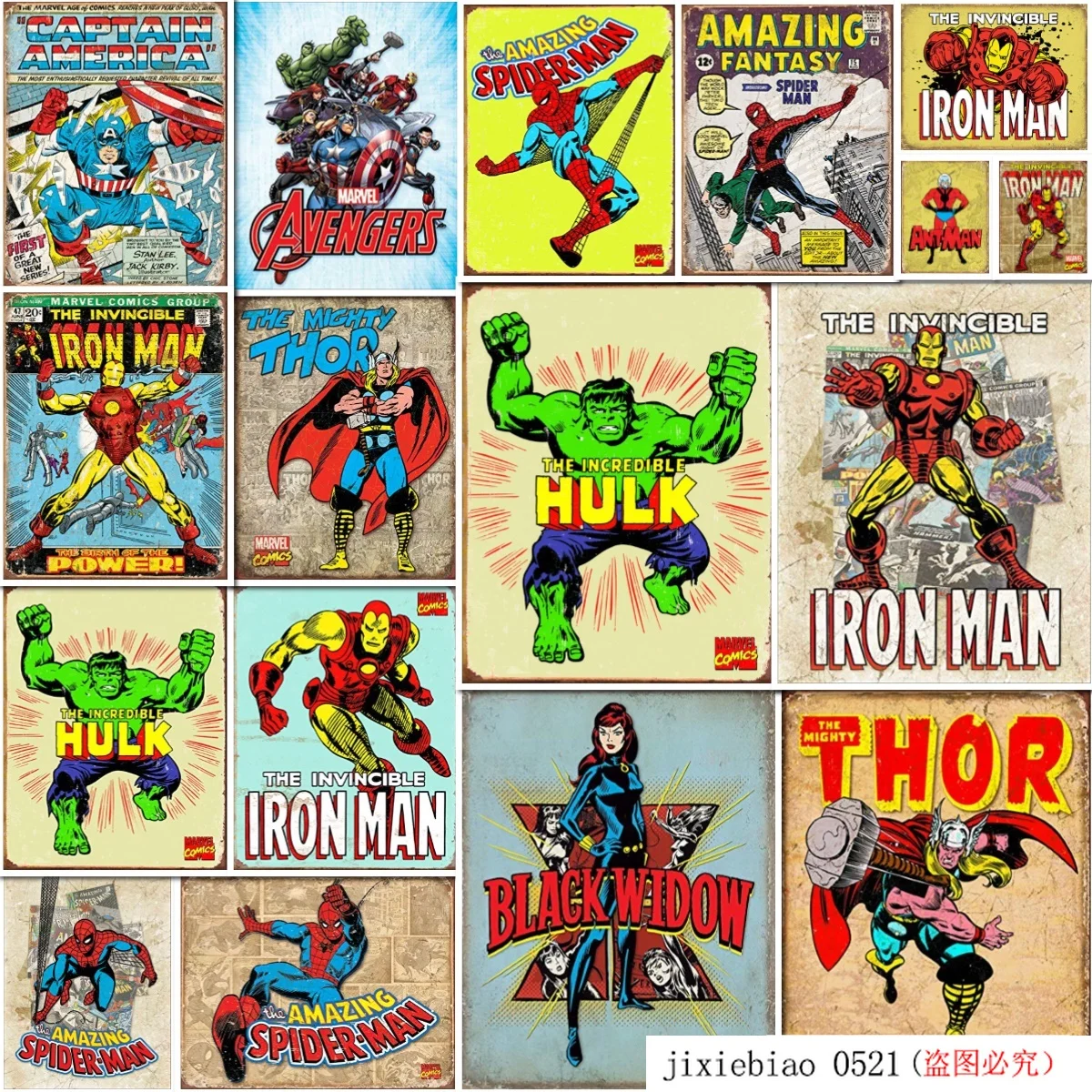 Dependent предприятий Marvel Comics Невероятный Халк Ретро жестяной знак, 12," W x 16" H
