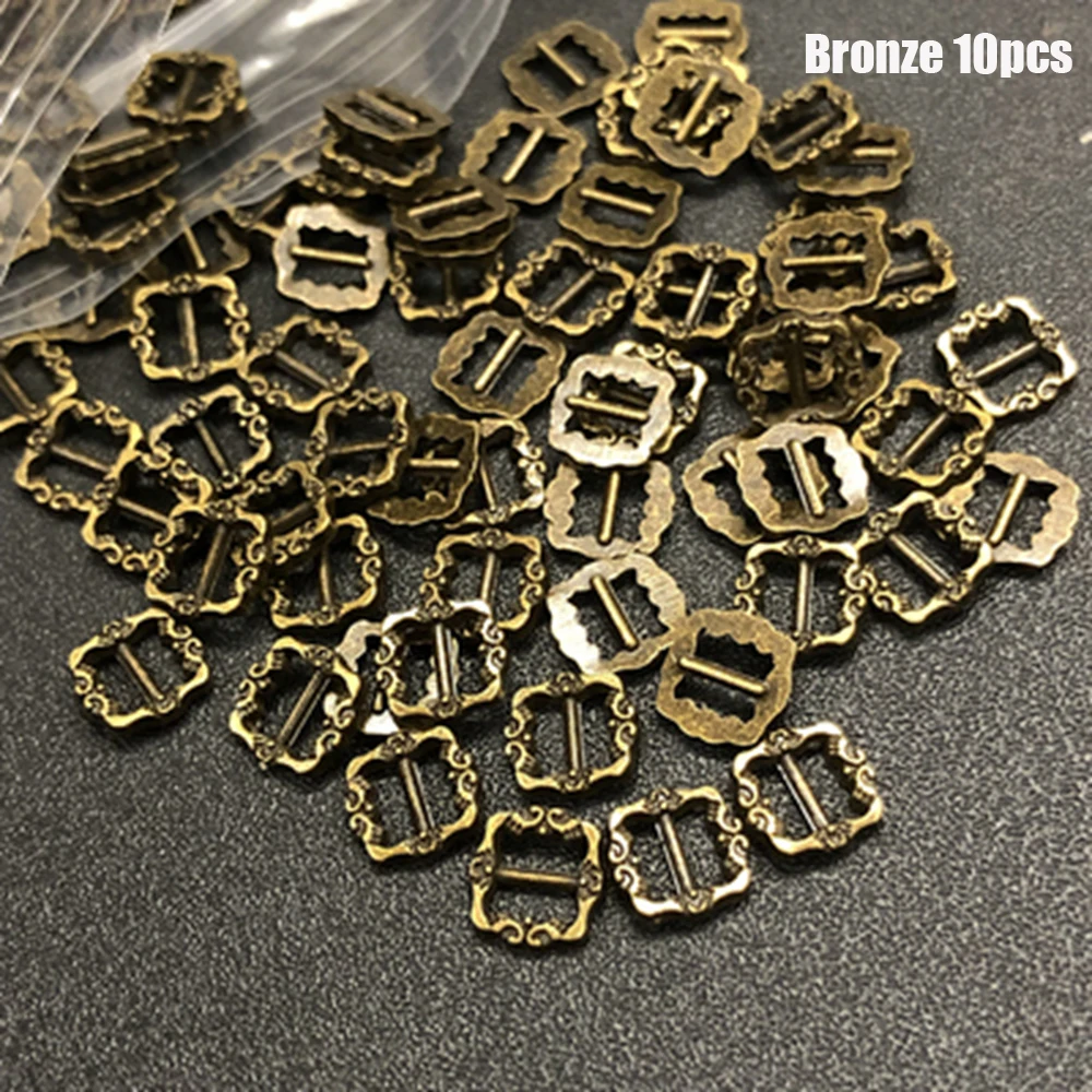 20/40pcs Mini Ultra-small Tri-glide Pattern Belt Buckle Doll Bags Buckles Diy Doll Buttons Shoes Clothes Craft Accessories 6*6mm - Цвет: Style 1-20pcs