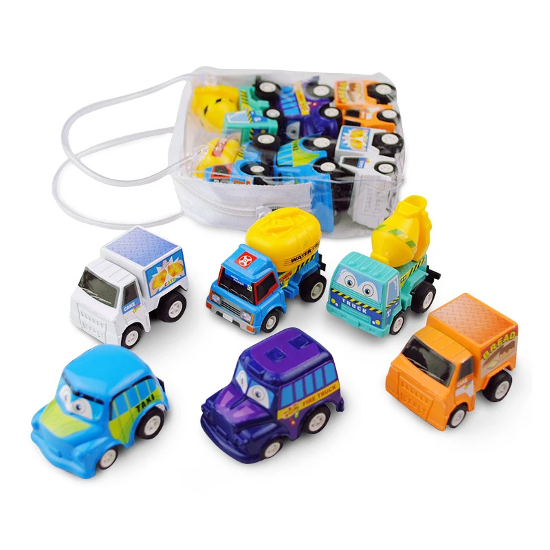 

Mini Small Truck Vehicle Pull Back Car Boy Girl Classic Kids Child Plastic Colorful Cartoon Toy 6 Pcs/set Cute Gift For Baby