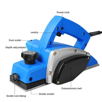 

Powerful Electric Planer 82mm 1000W Wood Hand Planer 220V Plug Carpenter Woodworking DIY Wood Surface File Tools
