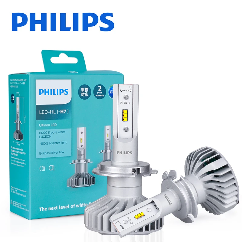2Pcs Philips X tremeUltinon H7 LED H1 H8 H11 H16(JP) 6000K Lampada LED Bulb  Car Lights Auto Fog Lamps Headlight Mini Size LED KQ|Car Headlight Bulbs(LED)|  - AliExpress