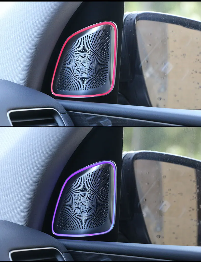 Lsrtw2017 Stainless Steel Car Inner Door Pillar Sound Speaker Panel for Mercedes Benz W167 GLE350 GLE450