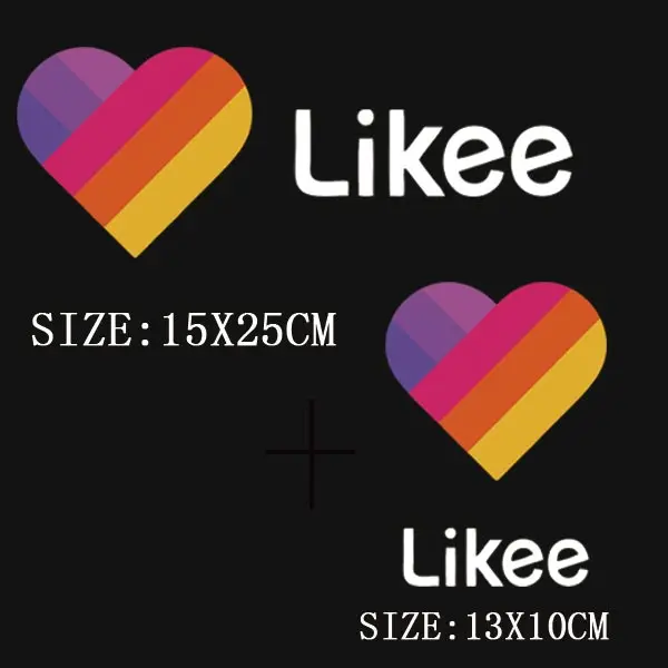 BigSmallwhite Likee app нашивка с логотипом, железная наклейка для одежды, белая наклейка с надписью на одежду, футболка с капюшоном, аксессуары для аппликации - Цвет: BigSmallwhite