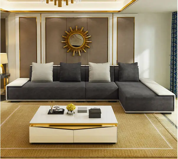 tea table black/white Living Room TV monitor stand mueble stalinite gold stainless steel cabinet +tv table+Coffee centro Table