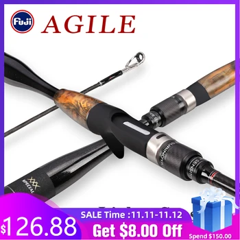 MEGA DISCOUNT ❤️ TSURINOYA Fishing Rod AGILE 1.96m 2.01m High Quality X-Cross Solid Carbon L ML Power Fuji Accessories Baiicasting Spinning Rod - discount item 43% OFF Sports & Entertainment