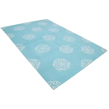 

183x273 Cm Turquoise Handmade Dhurrie Rug-6x9 Ft
