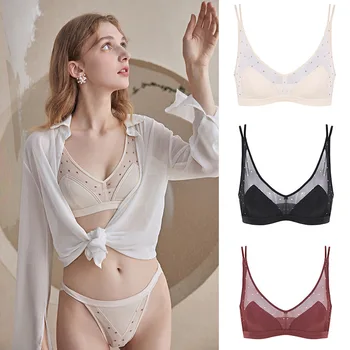

European and American Small Breasts Gather Underwear Thin Cup Triangle Cup Beauty Back Seamless Bra Ladies No Steel Ring Bra New