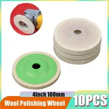 Disques de polissage en laine d'aluminium, en acier inoxydable, pour meuleuse d'angle, 10 pièces