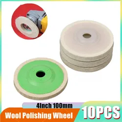 Disques de polissage en laine d'aluminium, en acier inoxydable, pour meuleuse d'angle, 10 pièces 