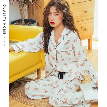 

New Satin Pajamas Set Silk Pajamas For Women Pajamas Cartoon Sleepwear Pink Night Suit Cute Pajamas Ice Cream Casual Homewear