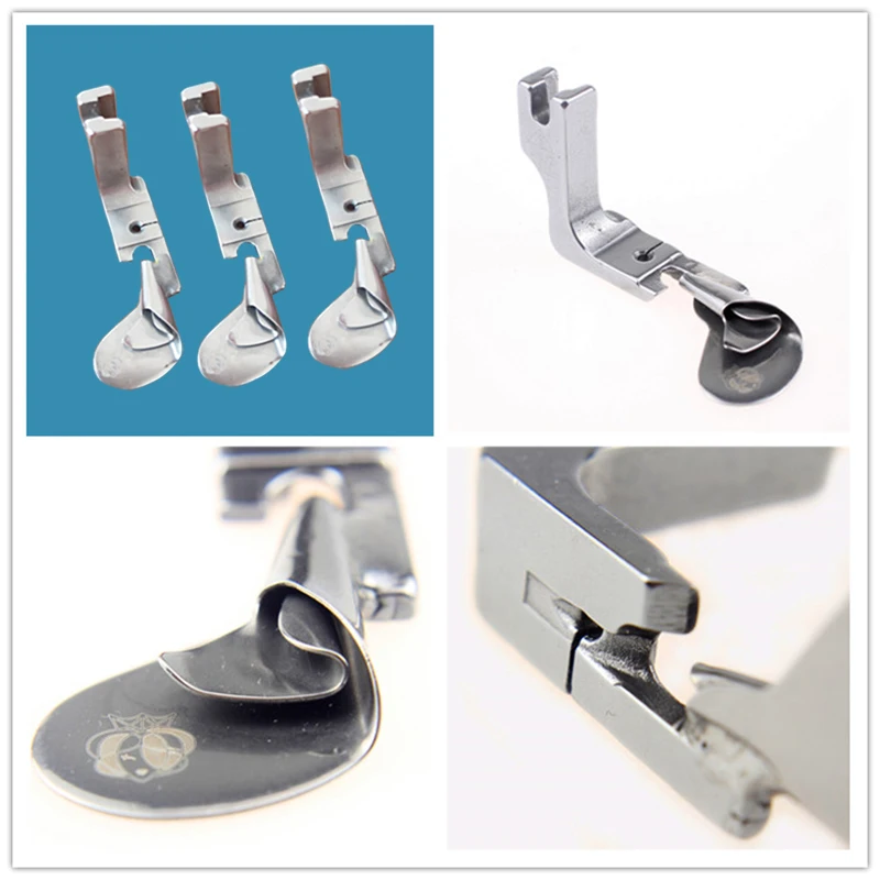 Industrial Sewing Machine Curved Hemming Foot Silk Chiffon Skirt Crimping Presser Foot Hem Pull Tube Presser Foot 5