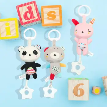 

Plush Panda Animal Stroller Bed Mobile Rattle Bell Pendant Development Toy gift for Infant Cute Rabbit Hand Bells