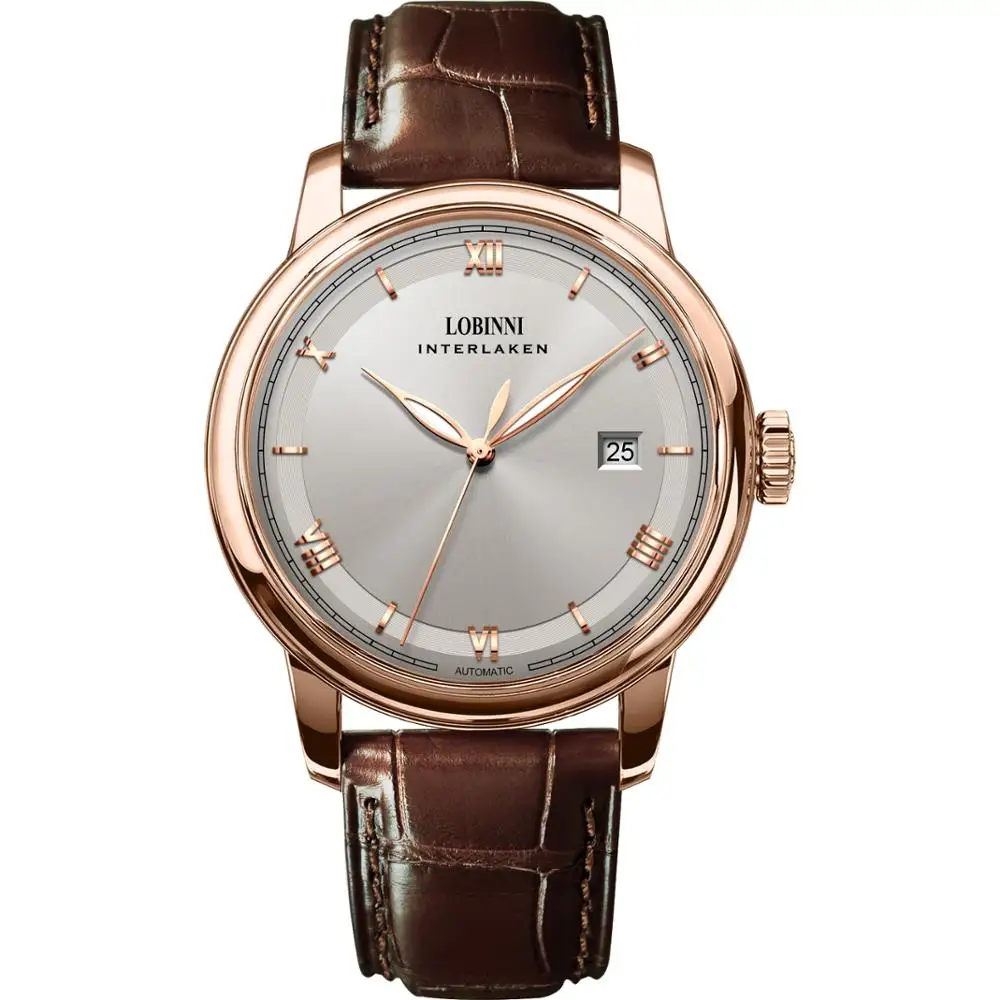 men watch p1 Мужские наручные часы, мужские автоматические часы LOBINNI, мужские роскошные брендовые водонепроницаемые механические наручные часы, нарядные часы, швейцарские часы - Цвет: men watch p1