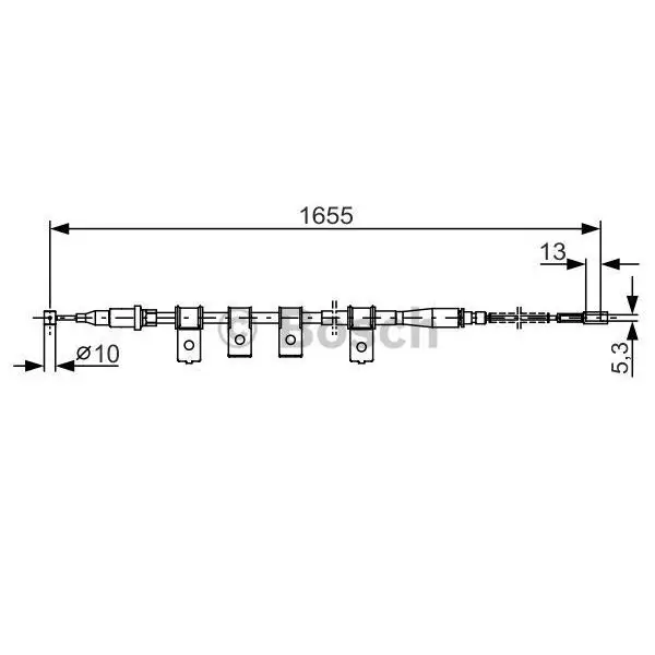 Трос ручного тормоза DAEWOO LANOS 1665мм BOSCH 1 987 477 920