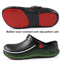 Unisex Slippers High Quality Brand EVA Non-slip Waterproof Oil-proof Kitchen Work Cook Shoes for Chef Master Hotel Restaurant