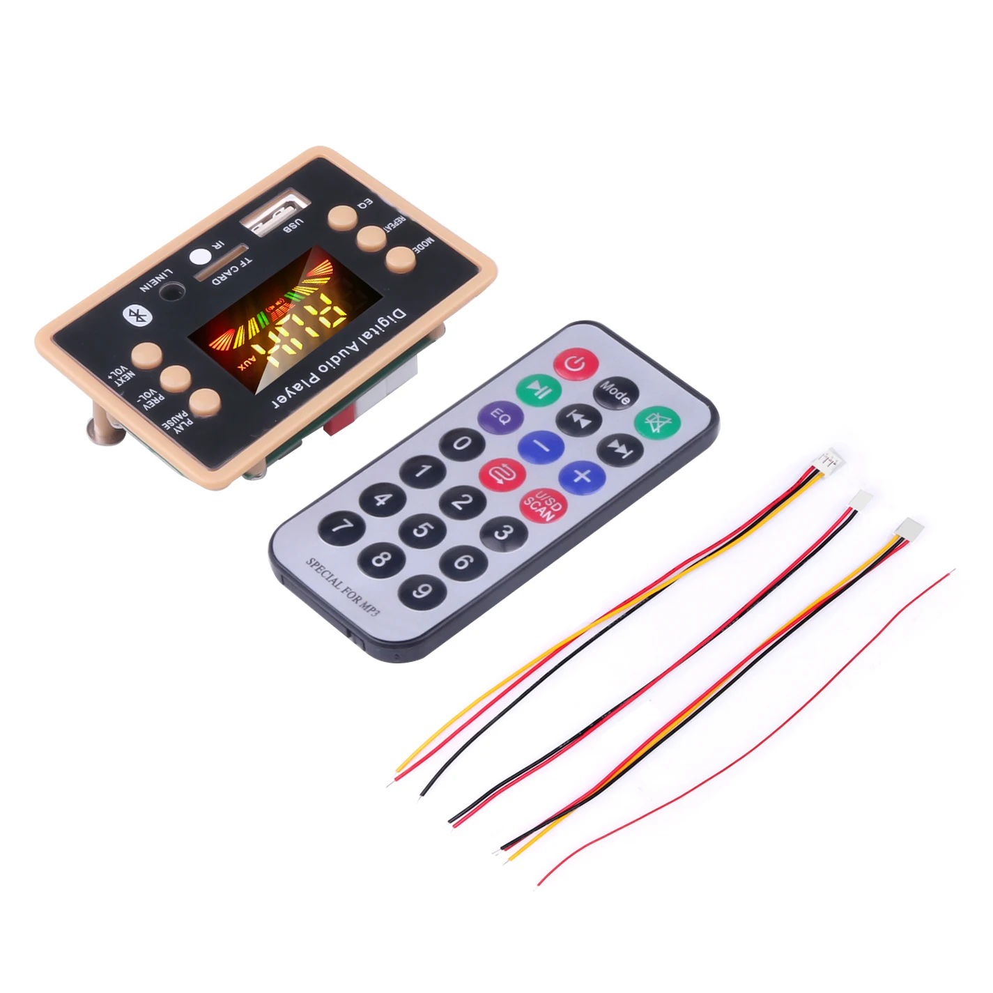 Bluetooth 5.0 5V12V Car MP3 Player MP3 Decoder Decoding Board Module Support WMA WAV TF Card Slot / USB / FM Remote Board Module mp3player juice