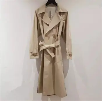 

Women Trench 2020 spring and summer new temperament elegant lapel check to receive waist trench coat