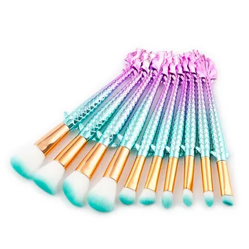 

New 10Pc Fortune Fish Foundation Eyeshadow Contour Eye Lip Makeup Brushes Set j218