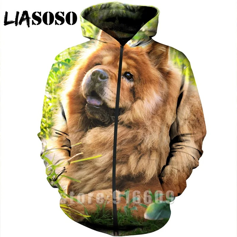 Толстовка с 3D принтом homme dog для мужчин с животными чау-чау wo для мужчин Уличная Harajuku Толстовка рубашка на молнии Аниме толстовки с длинными рукавами A370
