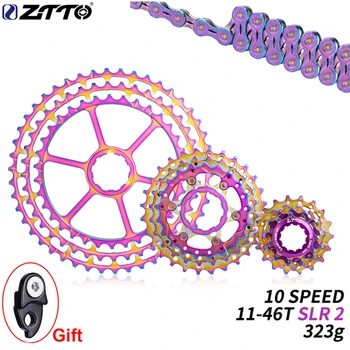 

ZTTO Mountain BIKE 10 Speed SLR Bicycle Cassette 11-46T Wide Ratio CNC Ultralight Freewheel bike Sprocket for X0 X9 X7 M610 M781