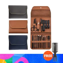 16 шт. профессиональный маникюрный набор многофункциональные кусачки для ногтей набор из нержавеющей стали педикюрные ножницы пинцет нож Инструменты для дизайна ногтей с Чехол