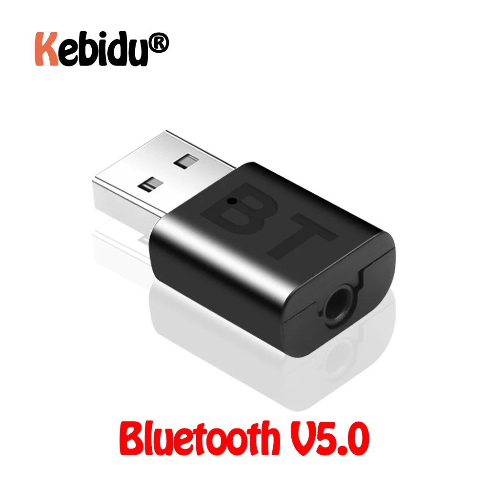 Mini adaptador USB inalámbrico Bluetooth A2DP 3,5mm USB manos libres casa Kit de coche AUX Audio estéreo receptor de música V5.0 para Android IOS
