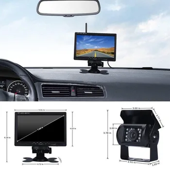 

7" Wireless Car monitor Truck Vehicle Bus Car Backup Camera Set Rearview Monitor Kit+Night Version Camera