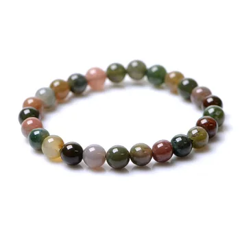 

Women's Aquatic Bracelets Green Aquatic Water Plants Agate Round Buddha Beads Bracelets Gift for Female's Fine Jewelry