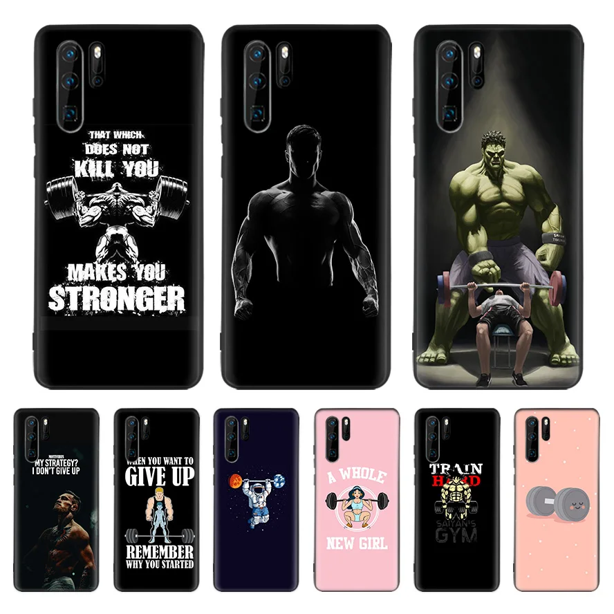 Бодибилдинг Тренажерный зал Фитнес черный чехол для телефона huawei mate 30 20 10 P30 P20 P10 Pro Lite P Smart Z Роскошный чехол