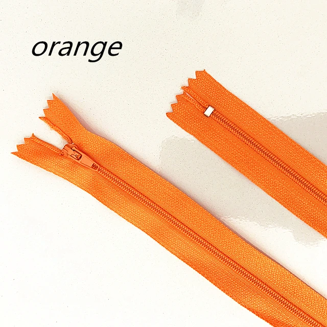 10pcs 10-60cm (4inch-24 Inch) Nylon Coil Zippers Tailor Sewer Craft Crafter's  (20 colors) Orange