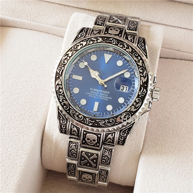 

Quartz watch men's steel band top brand luxury calendar date clock sports waterproof military chronograph Reloj de hombre