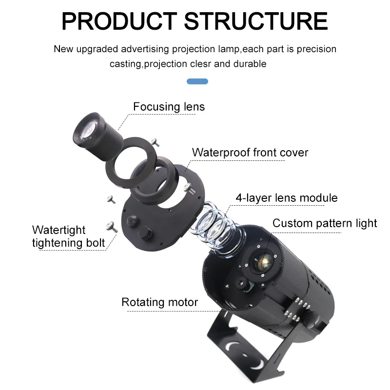 US $480.00 New Arrival Upgraded 300W Customized Logo Gobo Projector With Remote Control Sign Trademark Laser Night Light