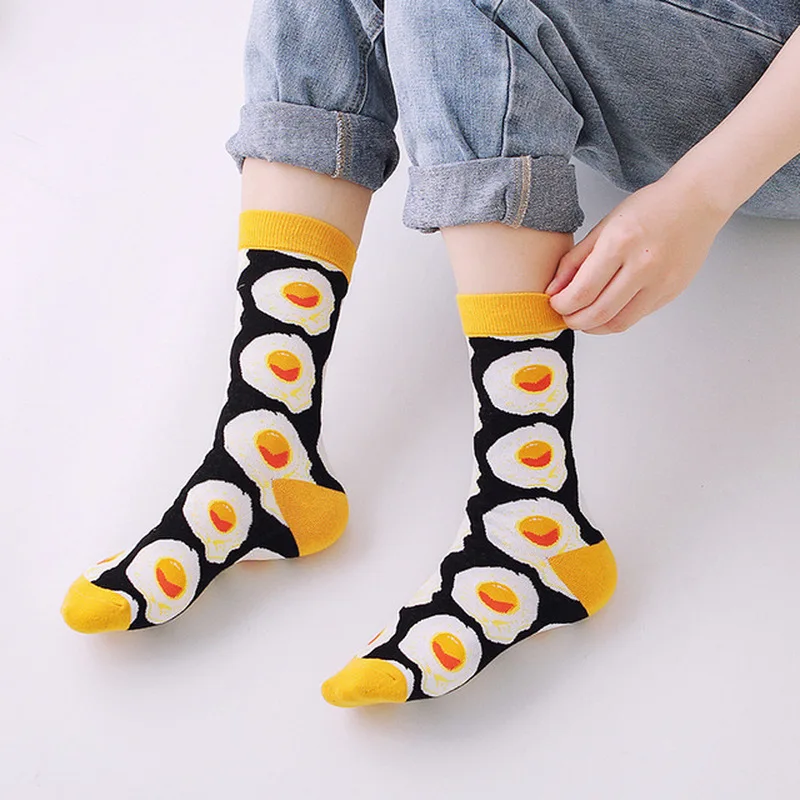 

Winter Socks 1Pair Creative Multicolor Women's Cotton Unisex Harajuku Warm Cartoon Food Socks Warm Breathable Casual Funny Socks