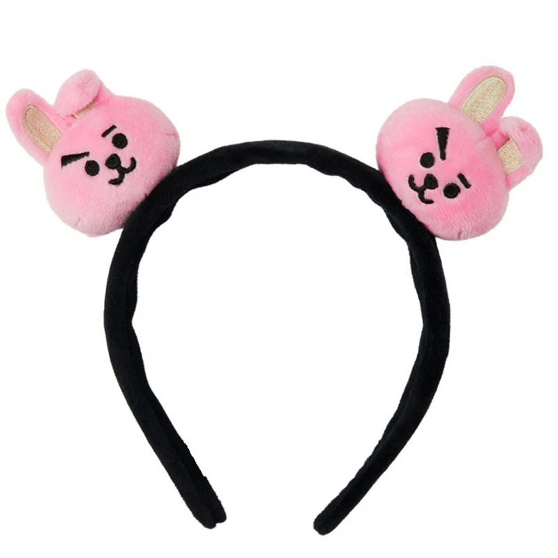 Мода Kpop милый Kawaii группа Kpop Bangtan девушки корейский стиль головная повязка плюшевые обруч для волос аксессуары подарок Kpop повязки на голову - Color: pink