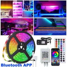 

LED Strip Light 5050 RGB Tape for Room Decor Garland Bluetooth APP 44keys Control LED Neon Lights TV Backlight Ambient Lighting
