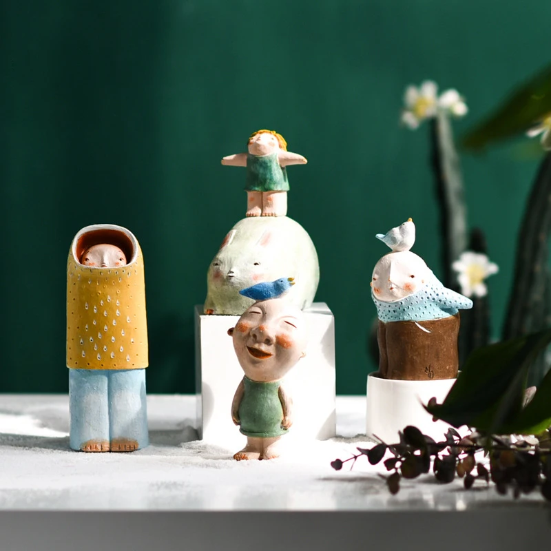 Украшение куклы ручной работы мультяшный креативный персонаж спальня гостиная детская комната цветочные элементы декора травы