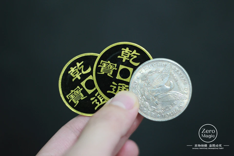 

Double Face Super Triple Coin (Half Dollar or Morgan Dollar) by Johnny Wong Coin Magic Tricks Classic Magic Props Gimmick Fun