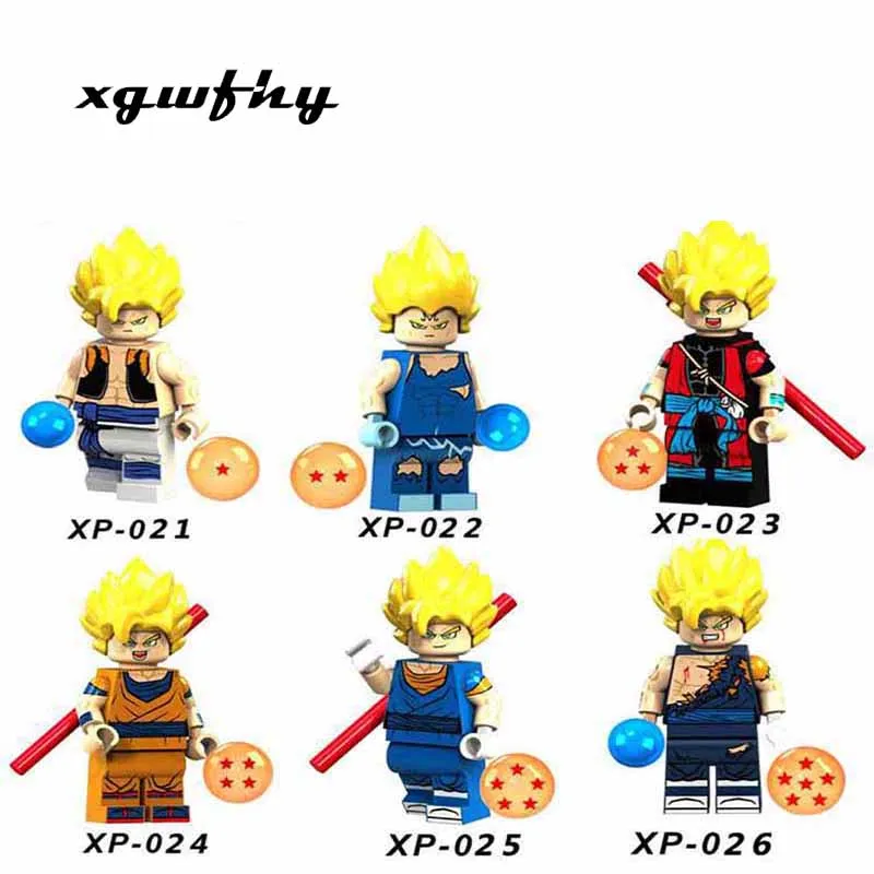 

Single sales Dragon Ball Z Cartoon Series Crane immortal Vegeta Goku Chichi Burdock Gogeta Building Blocks Toys JM163